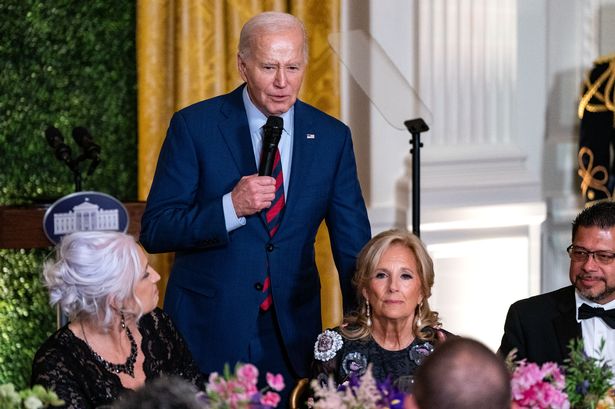 Joe Biden 'lowers Jill's levels of authority' as he 'gate-crashes' first state dinner for teachers
