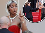 Kelly Rowland furiously scolds a security guard while walking the Cannes Film Festival red carpet - weeks after storming out of the Today show