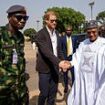 Prince Harry flies to Nigerian no go zone famed for armed bandits and kidnappers but leaves Meghan 120 miles behind him after couple enjoyed action packed rockstar welcome to country on their 'quasi royal tour