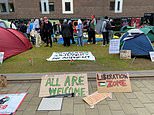 Pro-Palestinian tent camps seen at British universities as chaos erupts