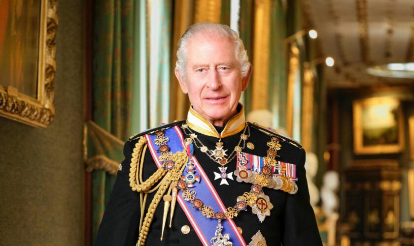 Eine Portraitaufnahme von König Charles im Anzug