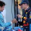 Max Verstappen and Charles Leclerc shake hands after Miami GP qualifying