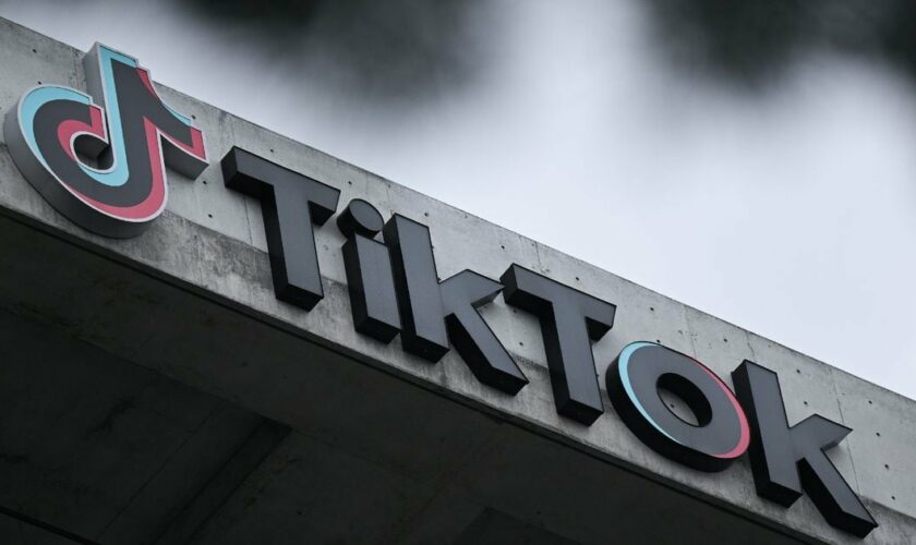 Le logo de l'entreprise TikTok à Culver City, en Californie, le 16 mars 2023