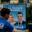 Un bénévole du RN colle une affiche de campagne de Jordan Bardella, président du parti et tête de liste aux européennes, le 6 mai 2024 à Lyon