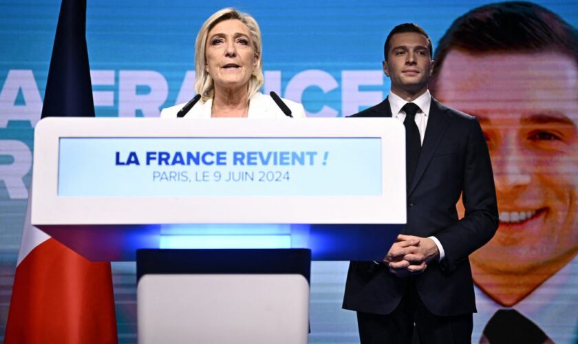 Marine Le Pen et Jordan Bardella, le dimanche 9 juin 2024.