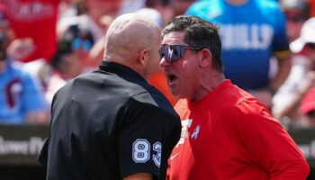 Phillies manager Rob Thomson's screaming match with umpire leads to ejection in bizarre scene