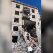 Buildings reduced to rubble in Russian bombing attack on Kharkiv