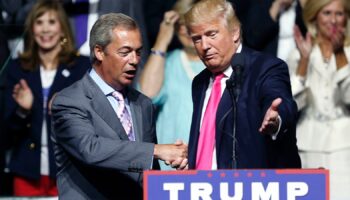 Mr Farage has campaigned alongside Donald Trump. Pic: AP