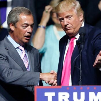 Mr Farage has campaigned alongside Donald Trump. Pic: AP