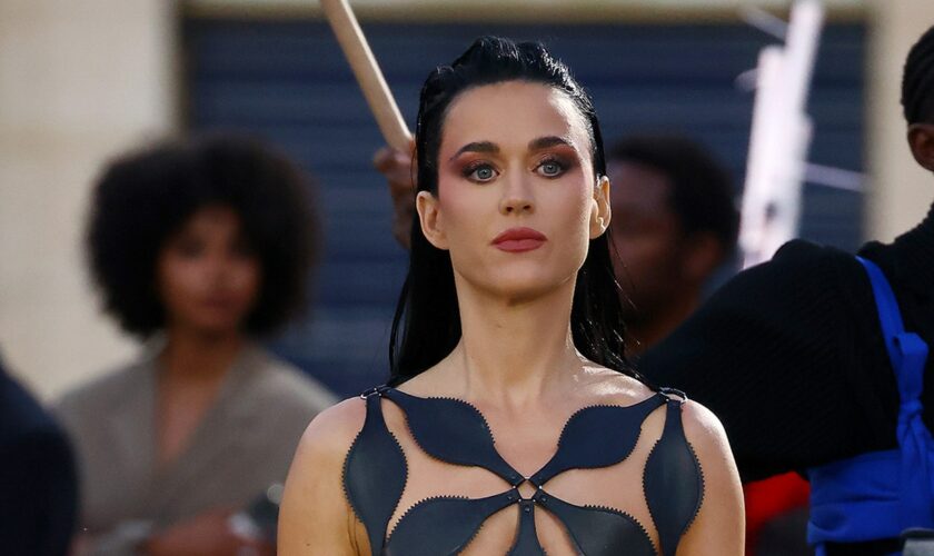 Katy Perry goes nearly naked wearing cut-out black dress in Paris