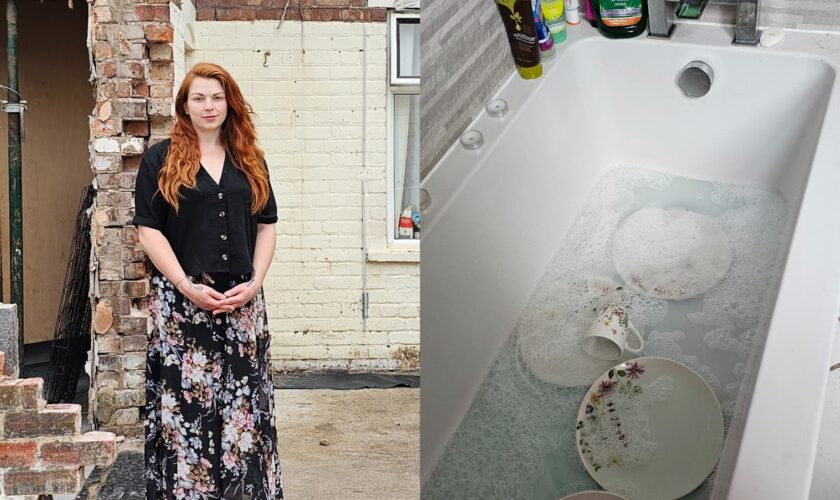 Woman left cleaning dishes in bath after builders disappear during £20K renovation