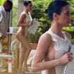 Bianca Censori, 29, leaves VERY little to the imagination in a barely-there white bodysuit as she joins husband Kanye West, 46, for a meeting in Italy