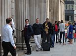 Keen collectors arrive early at the Bank of England to get their hands on the first King Charles III banknotes