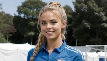 Model thrills as she slips into football kit – but people spot 'problem'