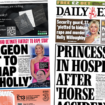 Newspaper review: Princess Anne's injury and Holly Willoughby kidnap plot trial