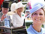 Queen Camilla is joined at Royal Ascot by King Charles, Zara and Sophie for Ladies Day - but looks frustrated as she watches the races