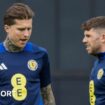 Scotland striker Lyndon Dykes in training