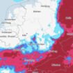 Unwetter Gewitter und Starkregen auf einer Wetterkarte