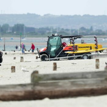 Police have launched an investigation after a teenage boy drowned on a school trip to a seaside beauty spot..The boy from a school in London was airlifted off the beach at West Wittering on Tuesday afternoon..He was confirmed dead at hospital..The boy was part of a group from Uxbridge College who had visited the area for a school trip. Pic: Eddie Mitchell