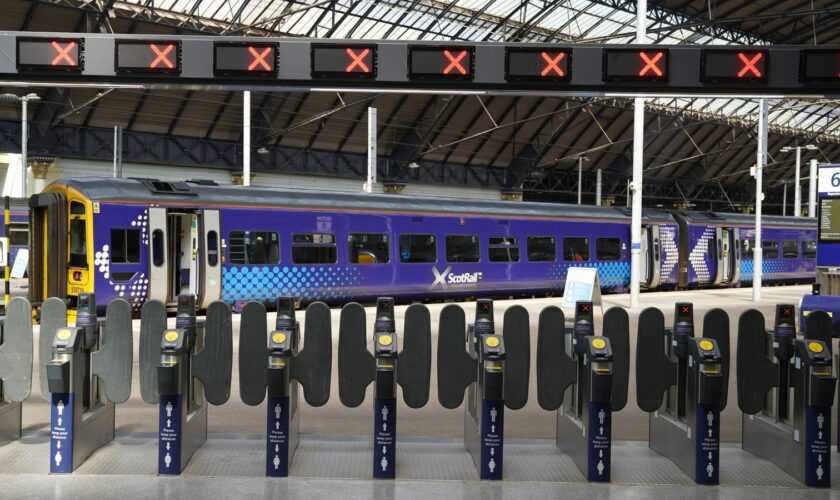 Ticket barriers at Glasgow Queen Street station. Trains will be disrupted due to industrial action as the RMT has announced industrial action on June 21, 23, and 25. Picture date: Monday June 20, 2022.