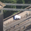 A police tent on Clifton Suspension Bridge, where suitcases containing what are believed to be body parts has been found
