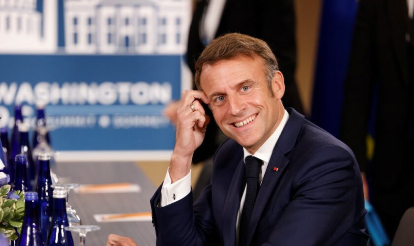 Emmanuel Macron au sommet de l'OTAN à Washington le 10 juillet 2024