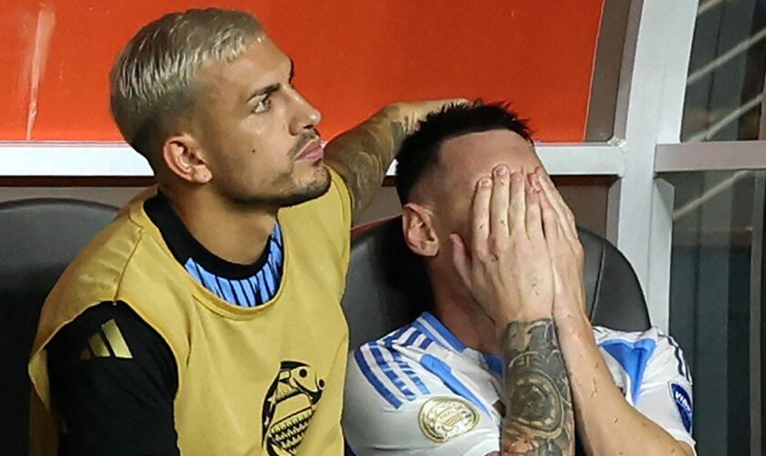Lionel Messi in tears as he leaves Copa América final with injury