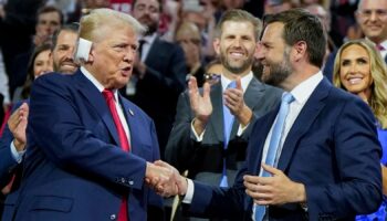 Donald Trump and his vice presidential nominee JD Vance. Pic: Reuters