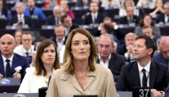 Roberta Metsola, au Parlement européen à Strasbourg, le 16 juillet 2024