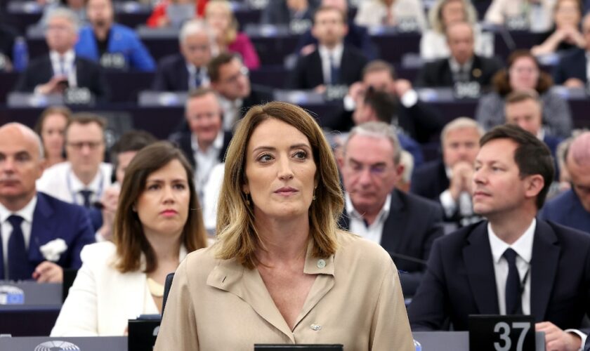 Roberta Metsola, au Parlement européen à Strasbourg, le 16 juillet 2024