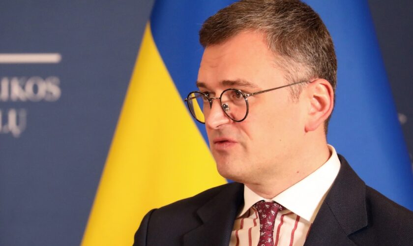 Le chef de la diplomatie ukrainienne Dmytro Kuleba, le 8 mars 2024 à Vilnius en Lituanie
