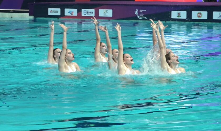 Russia's artistic swimming national team in Moscow