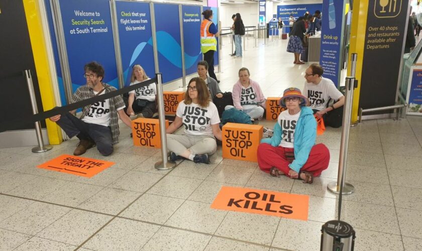 Just Stop Oil activists arrested at airport after departure gate protest