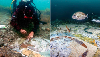 Archaeologists discover underwater mosaic believed to date back to Roman Empire