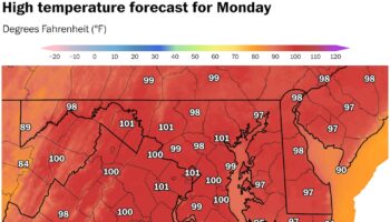 D.C.-area forecast: Oppressively hot today and tomorrow, with triple digit highs
