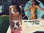 Demi Moore, 61, stuns in tiny white bikini while on grandma duty with little Louetta on family getaway to celebrate daughter Scout's 33rd birthday