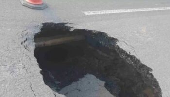 Massive sinkhole suddenly appears sparking road closures and lengthy A6015 delays