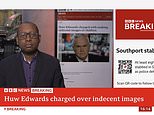 Moment BBC News presenters report their former colleague Huw Edwards has been charged with possession of indecent images