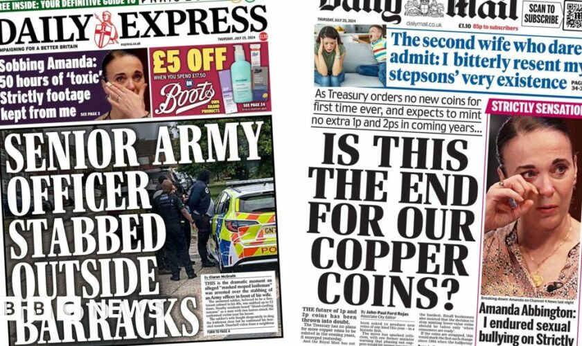 The Papers: Soldier stabbed in 'frenzy' and no plans for new 1p or 2p coins