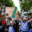 Thousands of pro-Palestinian supporters march through London near counter-protesters as Met says it has 700 police on hand to stop crime or disorder