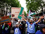 Thousands of pro-Palestinian supporters march through London near counter-protesters as Met says it has 700 police on hand to stop crime or disorder