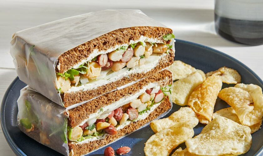 Three-bean salad sandwiches have the makings of a new picnic classic
