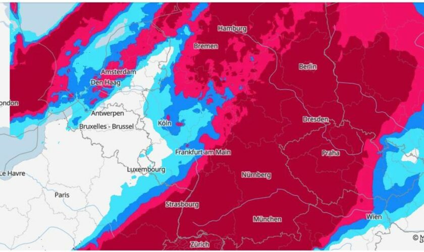 Unwetter: Wetterkarte für Samstag