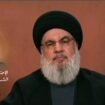 Hassan Nasrallah, le chef du mouvement islamiste libanais Hezbollah, parle lors d'un discours télévisé au Liban, le 19 juin 2024