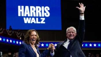 Kamala Harris and vice president candidate pick Tim Walz make first appearance together