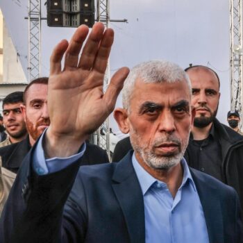 Yahya Sinouar, chef du Hamas à gaza, dans la ville de Gaza, le 14 avril 2023