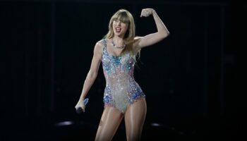 Taylor Swift performing on her record-breaking Eras tour. Pic: AP