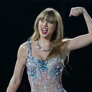 Taylor Swift performing on her record-breaking Eras tour. Pic: AP