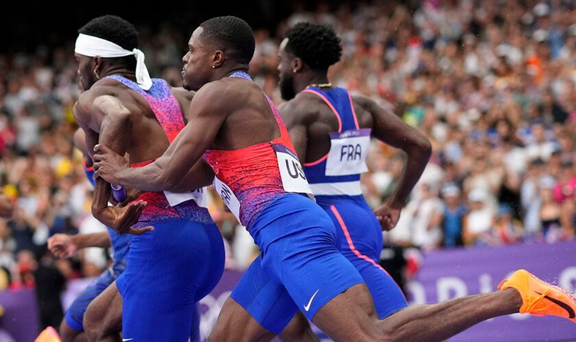 US men's 4x100m relay team disqualified after botched handoff in final at Paris Olympics