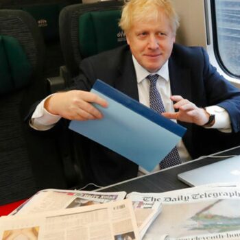 Former prime minister Boris Johnson with The Daily Telegraph in November 2019. Pic: AP